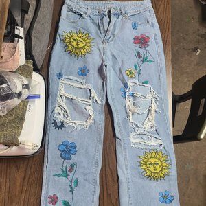 SHEIN floral&sun print